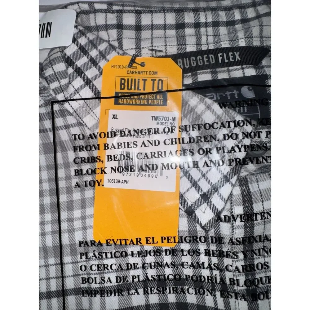 NWT Carhartt Mens Shirt Rugged Flex Relaxed Fit Lightweight Short Sleeve XL Gray - Picture 5 of 7